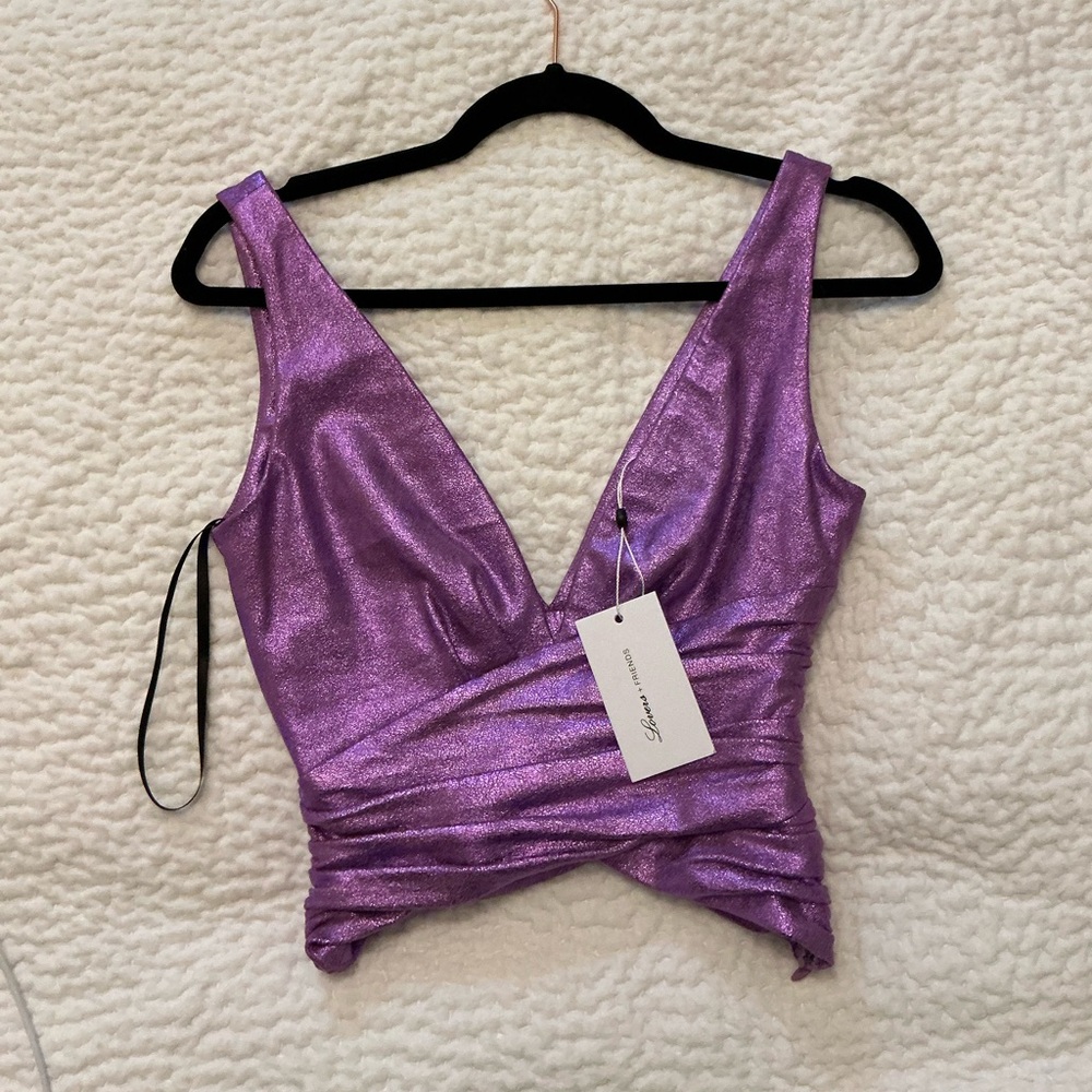 New Lovers + Friends purple V- Neck Tank Top XXS